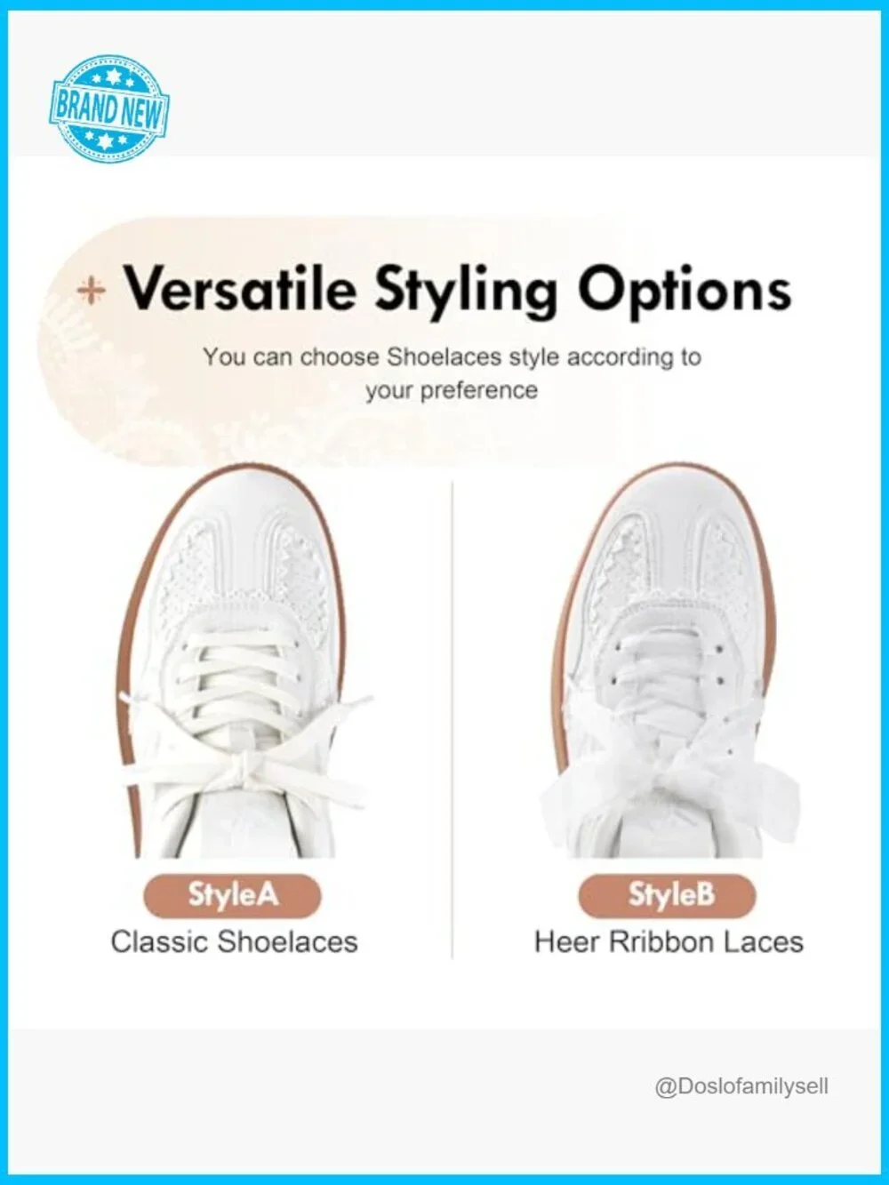 Lace-Up Fashion Sneakers Ribbon Detail Memory Foam Arch Support Casual Tennis